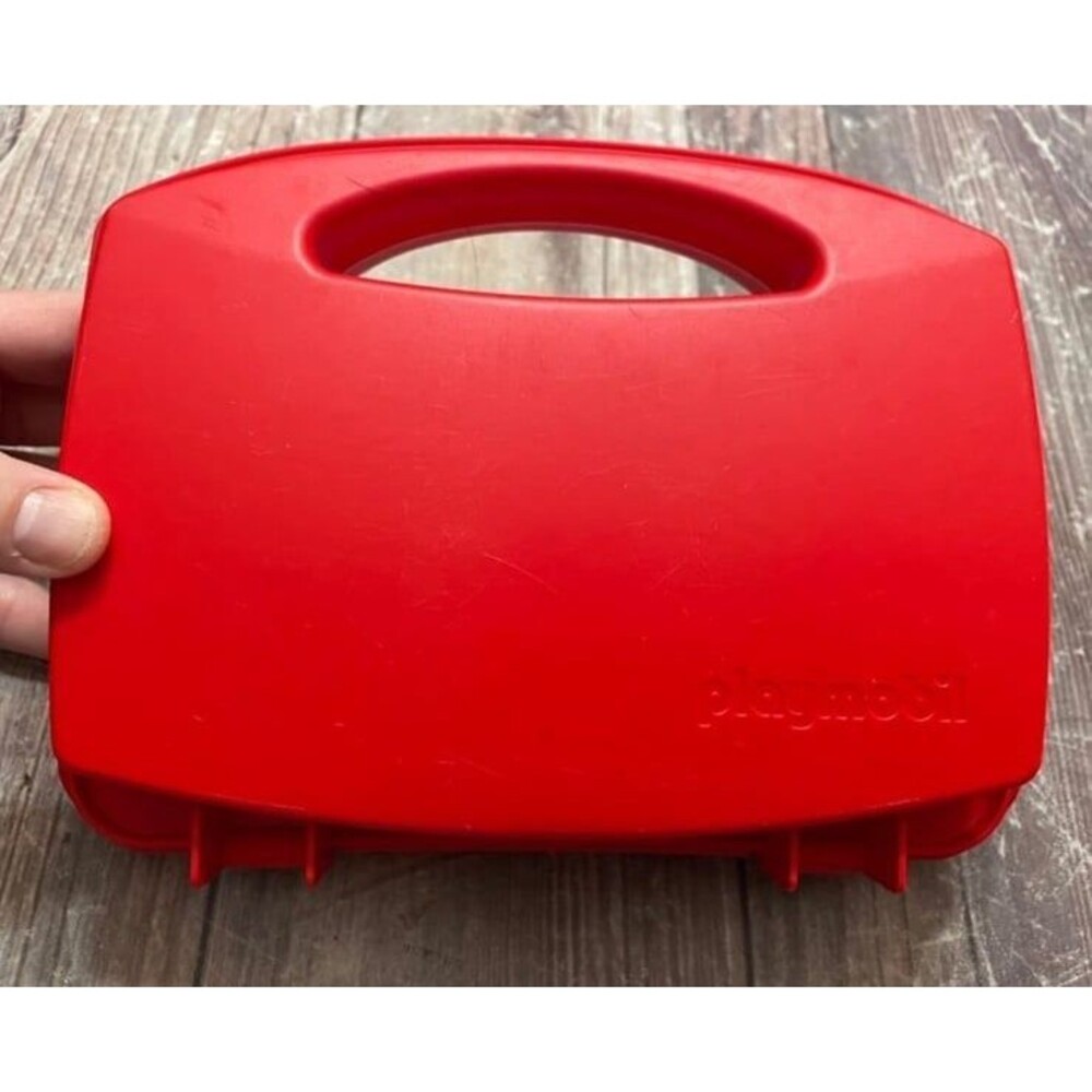 Red Playmobil Plastic Storage Carry Case, Empty